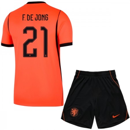 Camisolas Holanda Frenkie de Jong 21 Criança 1º Equipamento Principal World Cup 2026 Manga Curta Camisolas Holanda Frenkie de Jong 21 Criança 1º Equipamento Principal World Cup 2026 Manga Curta