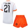 Camisolas Holanda Frenkie de Jong 21 Criança 2º Equipamento Alternativa World Cup 2026 Manga Curta