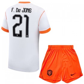 Camisolas Holanda Frenkie de Jong 21 Criança 2º Equipamento Alternativa World Cup 2026 Manga Curta