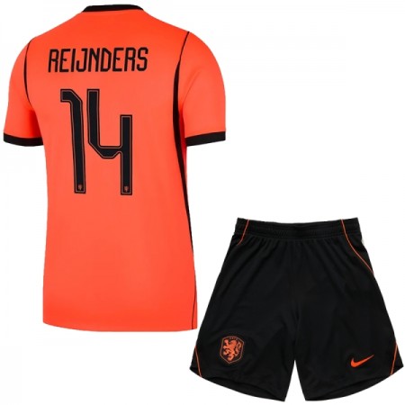 Camisolas Holanda Reijnders 14 Criança 1º Equipamento Principal World Cup 2026 Manga Curta