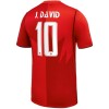 Camisolas Canadá J. David 10 1º Equipamento Principal World Cup 2026 Manga Curta Camisolas Canadá J. David 10 1º Equipamento Principal World Cup 2026 Manga Curta