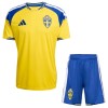 Camisolas Suécia Criança 1º Equipamento Principal World Cup 2026 Manga Curta Camisolas Suécia Criança 1º Equipamento Principal World Cup 2026 Manga Curta