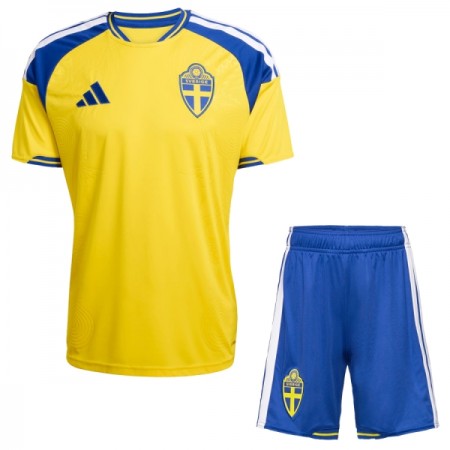 Camisolas Suécia Criança 1º Equipamento Principal World Cup 2026 Manga Curta Camisolas Suécia Criança 1º Equipamento Principal World Cup 2026 Manga Curta