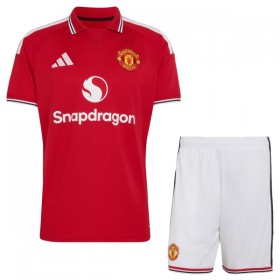 Camisolas Manchester United Criança 1º Equipamento Principal 2026-27 Manga Curta