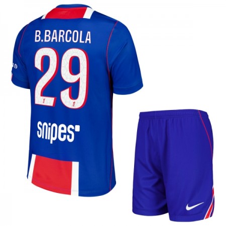 Camisolas Paris Saint-Germain Bradley Barcola 29 Criança 1º Equipamento Principal 2026-27 Manga Curta