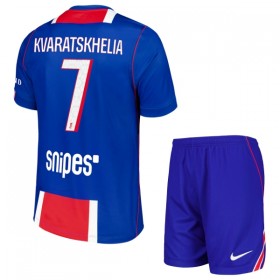 Camisolas Paris Saint-Germain Kvaratskhelia 7 Criança 1º Equipamento Principal 2026-27 Manga Curta