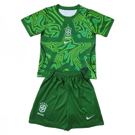 Camisolas Brasil Guarda Redes Criança 1º Equipamento Principal World Cup 2026 Verde Manga Curta Camisolas Brasil Guarda Redes Criança 1º Equipamento Principal World Cup 2026 Verde Manga Curta