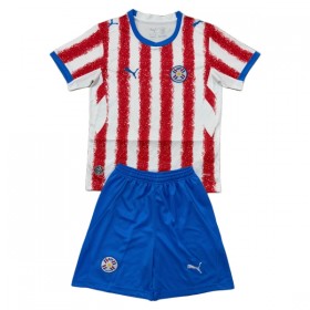 Camisolas Paraguay Criança 1º Equipamento Principal World Cup 2026 Manga Curta