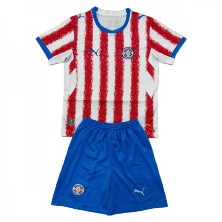 Camisolas Paraguay Criança 1º Equipamento Principal World Cup 2026 Manga Curta