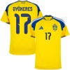 Camisolas Suécia Gyokeres 17 1º Equipamento Principal World Cup 2026 Manga Curta Camisolas Suécia Gyokeres 17 1º Equipamento Principal World Cup 2026 Manga Curta