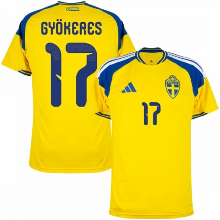 Camisolas Suécia Gyokeres 17 1º Equipamento Principal World Cup 2026 Manga Curta Camisolas Suécia Gyokeres 17 1º Equipamento Principal World Cup 2026 Manga Curta
