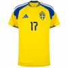 Camisolas Suécia Gyokeres 17 1º Equipamento Principal World Cup 2026 Manga Curta