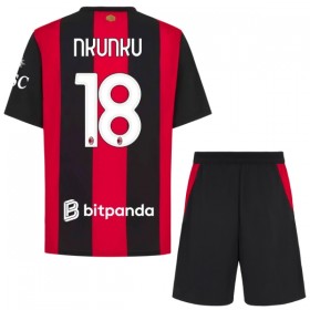 Camisolas AC Milan Nkunku 18 Criança 1º Equipamento Principal 2026-27 Manga Curta
