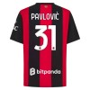 Camisolas AC Milan Pavlovic 31 1º Equipamento Principal 2026-27 Manga Curta Camisolas AC Milan Pavlovic 31 1º Equipamento Principal 2026-27 Manga Curta