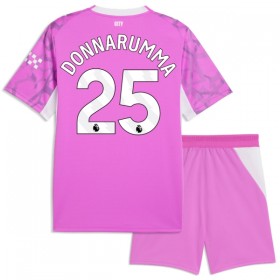 Camisolas Manchester City Donnarumma 25 Guarda Redes Criança 2º Equipamento Alternativa Rosa 2026-27 Manga Curta