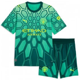 Camisolas Manchester City Guarda Redes Criança 1º Equipamento Principal Verde 2026-27 Manga Curta