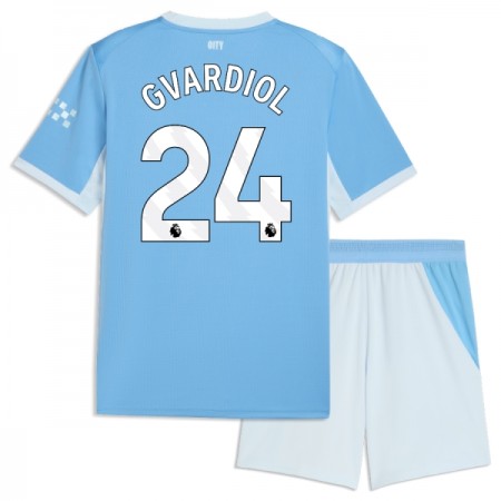 Camisolas Manchester City Gvardiol 24 Criança 1º Equipamento Principal 2026-27 Manga Curta