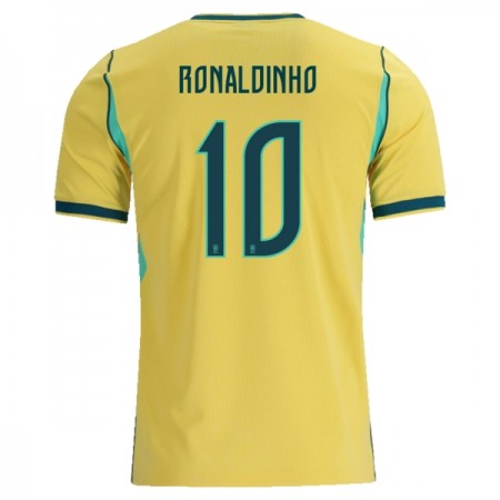 Camisolas Brasil Ronaldinho 10 1º Equipamento Principal World Cup 2026 Manga Curta Camisolas Brasil Ronaldinho 10 1º Equipamento Principal World Cup 2026 Manga Curta