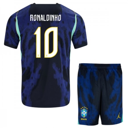 Camisolas Brasil Ronaldinho 10 Criança 2º Equipamento Alternativa World Cup 2026 Manga Curta Camisolas Brasil Ronaldinho 10 Criança 2º Equipamento Alternativa World Cup 2026 Manga Curta