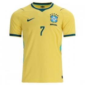 Camisolas Brasil Vini JR. 7 1º Equipamento Principal World Cup 2026 Manga Curta