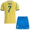 Camisolas Brasil Vini JR. 7 Criança 1º Equipamento Principal World Cup 2026 Manga Curta Camisolas Brasil Vini JR. 7 Criança 1º Equipamento Principal World Cup 2026 Manga Curta