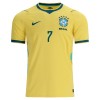 Camisolas Brasil Vini JR. 7 Criança 1º Equipamento Principal World Cup 2026 Manga Curta
