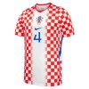 Camisolas Croácia Gvardiol 4 Criança 1º Equipamento Principal World Cup 2026 Manga Curta