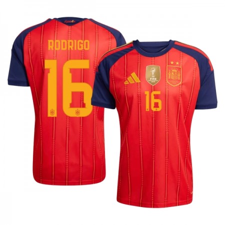 Camisolas Espanha 2 Stars Rodrigo 16 1º Equipamento Principal World Cup 2026 Manga Curta Camisolas Espanha 2 Stars Rodrigo 16 1º Equipamento Principal World Cup 2026 Manga Curta