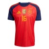 Camisolas Espanha 2 Stars Rodrigo 16 Criança 1º Equipamento Principal World Cup 2026 Manga Curta