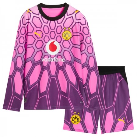 Camisolas Borussia Dortmund Guarda Redes Criança 2º Equipamento Alternativa Rosa 2026-27 Manga Comprida