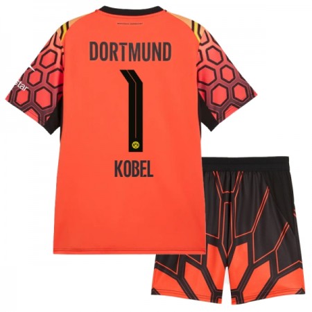 Camisolas Borussia Dortmund Kobel 1 Guarda Redes Criança 1º Equipamento Principal Laranja 2026-27 Manga Curta