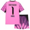 Camisolas Borussia Dortmund Kobel 1 Guarda Redes Criança 2º Equipamento Alternativa Rosa 2026-27 Manga Curta