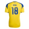 Camisolas Suécia Ayari 18 1º Equipamento Principal World Cup 2026 Manga Curta Camisolas Suécia Ayari 18 1º Equipamento Principal World Cup 2026 Manga Curta