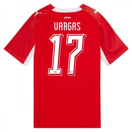 Camisolas Suíça Vargas 17 1º Equipamento Principal World Cup 2026 Manga Curta Camisolas Suíça Vargas 17 1º Equipamento Principal World Cup 2026 Manga Curta