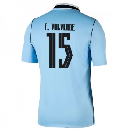 Camisolas Uruguai Federico Valverde 15 1º Equipamento Principal World Cup 2026 Manga Curta