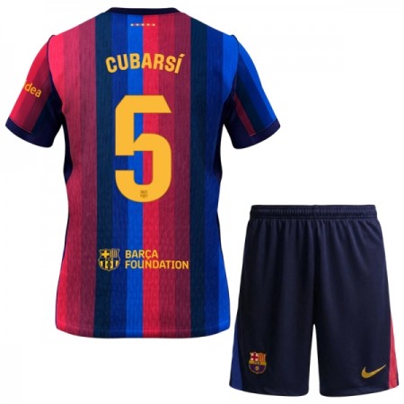 Camisolas FC Barcelona Cubarsi 5 Criança 1º Equipamento Principal 2026-27 Manga Curta