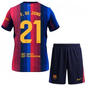 Camisolas FC Barcelona Frenkie de Jong 21 Criança 1º Equipamento Principal 2026-27 Manga Curta