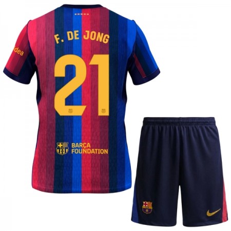 Camisolas FC Barcelona Frenkie de Jong 21 Criança 1º Equipamento Principal 2026-27 Manga Curta