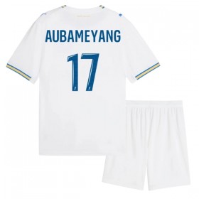 Camisolas Olympique de Marseille Aubameyang 17 Criança 1º Equipamento Principal 2026-27 Manga Curta