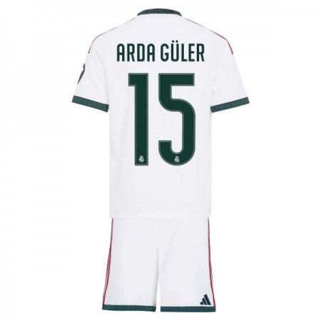 Camisolas Real Madrid Arda Guler 15 Criança 1º Equipamento Principal 2026-27 Manga Curta Camisolas Real Madrid Arda Guler 15 Criança 1º Equipamento Principal 2026-27 Manga Curta