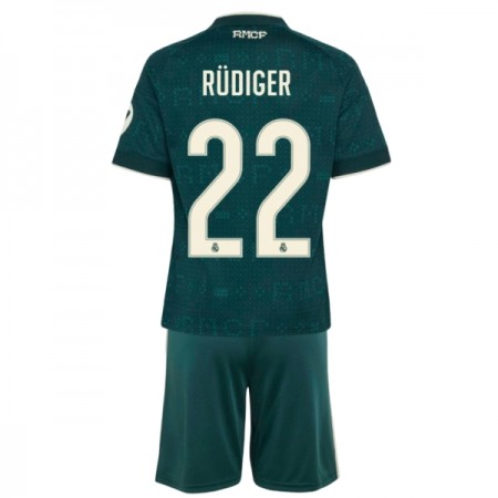 Camisolas Real Madrid Rudiger 22 Criança 2º Equipamento Alternativa 2026-27 Manga Curta