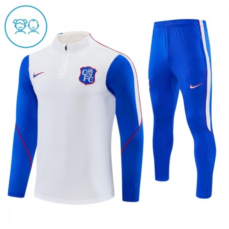 Chelsea Criança Sweat de Treino Branca Zíper 2026-27 Chelsea Criança Sweat de Treino Branca Zíper 2026-27