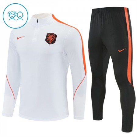 Holanda Criança Sweat de Treino Branca Zíper 2026-27 Holanda Criança Sweat de Treino Branca Zíper 2026-27