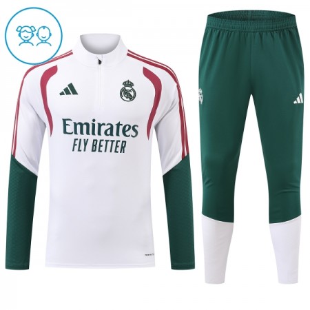 Real Madrid Criança Sweat de Treino Branca Zíper 2026-27 Real Madrid Criança Sweat de Treino Branca Zíper 2026-27