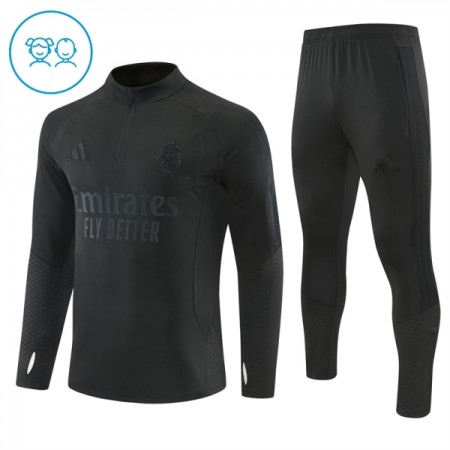 Real Madrid Criança Sweat de Treino Preta Zíper 2026-27 Real Madrid Criança Sweat de Treino Preta Zíper 2026-27